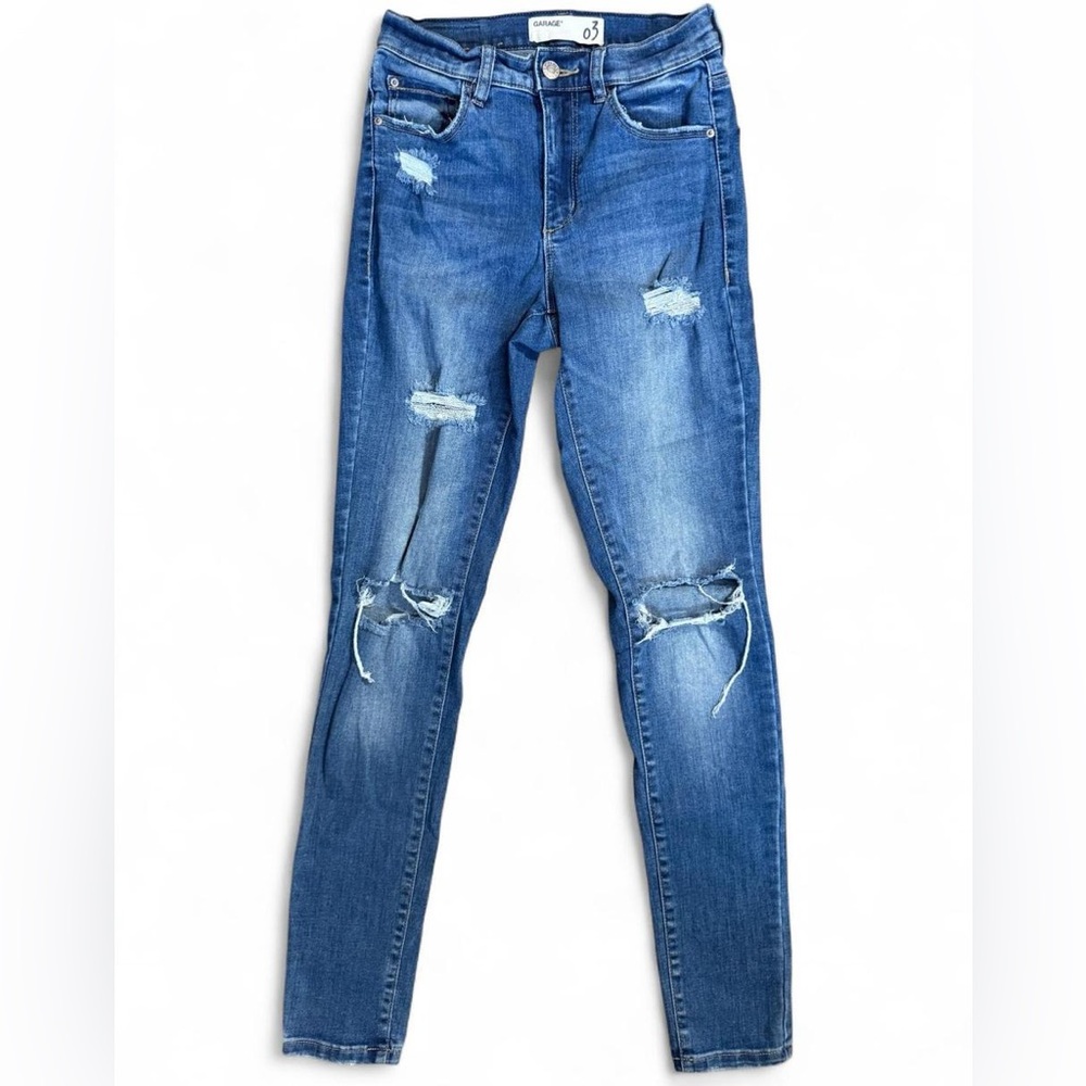 Garage Distressed Skinny Jeans Size 3 Medium Wash